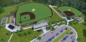 Artist rendering of baseball & softball fields from above